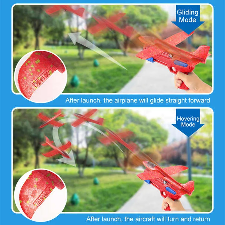 طائرة طرد من الرغوة للأطفال في الهواء الطلق . Kids Outdoor Foam Glider Launcher