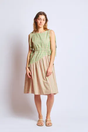 Athena Dress in Hudson Stripe Chex | Rujuta Sheth