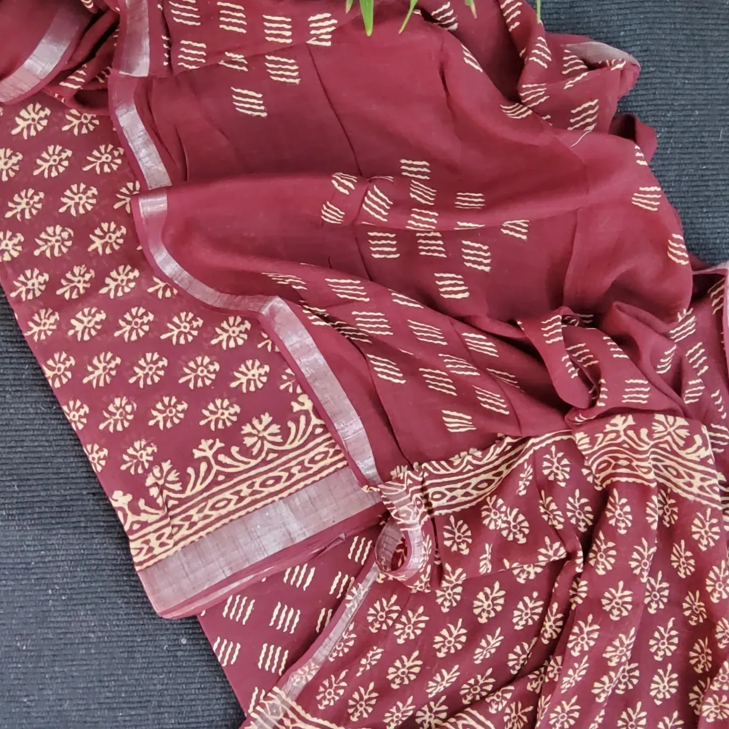 Bagru Hand BlockPrint Linen Cotton Dress Material