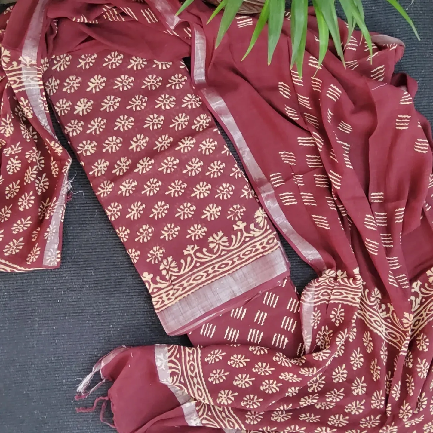 Bagru Hand BlockPrint Linen Cotton Dress Material