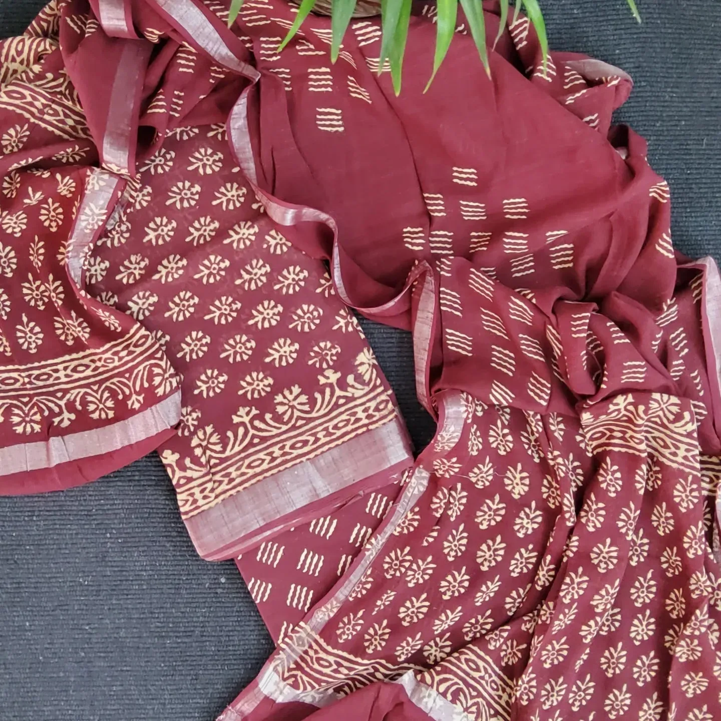 Bagru Hand BlockPrint Linen Cotton Dress Material