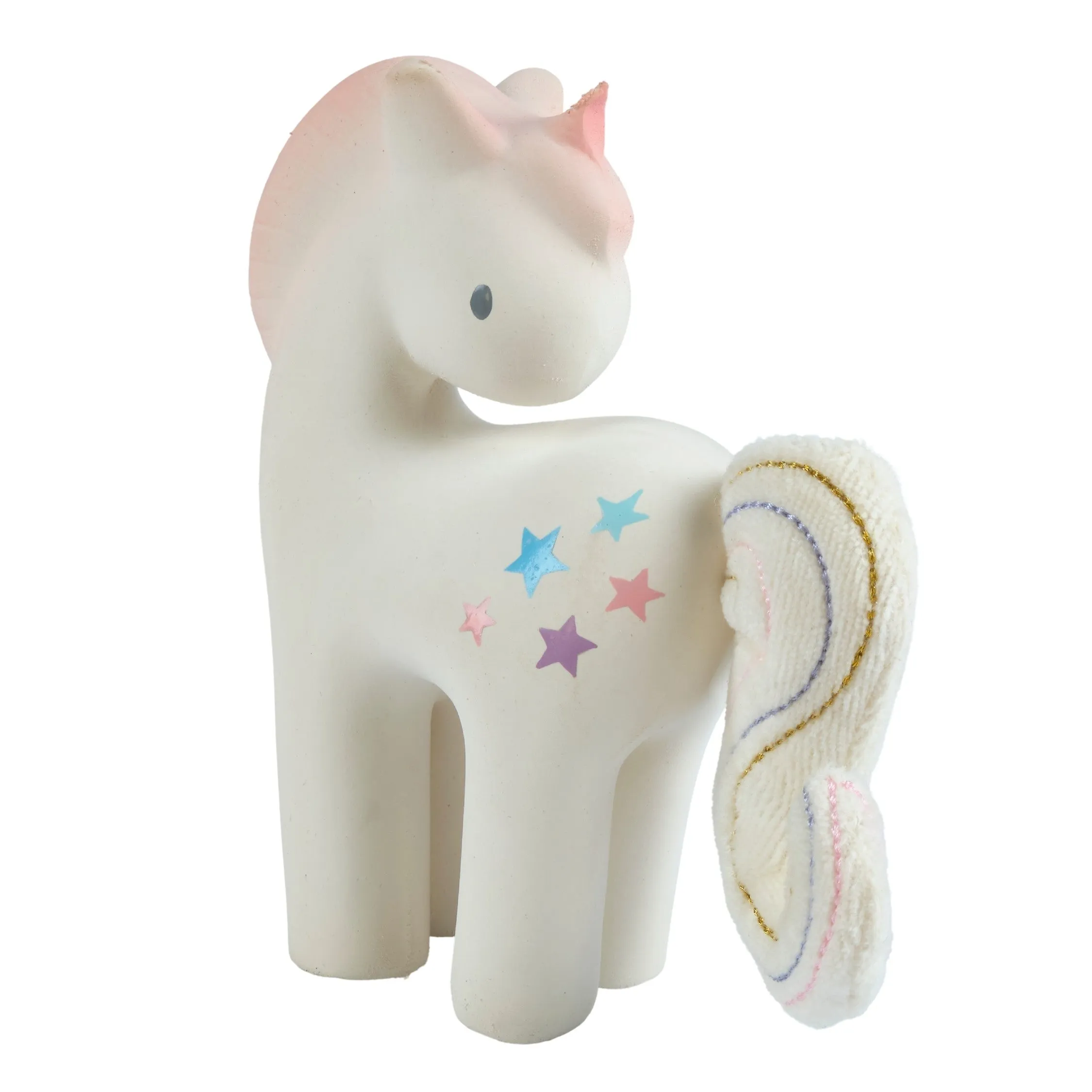 Cotton Candy Unicorn Organic Baby Teether and Rattle in Giftbox