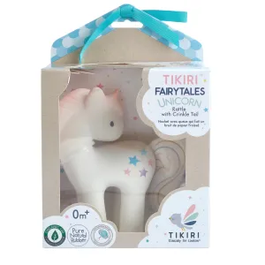 Cotton Candy Unicorn Organic Baby Teether and Rattle in Giftbox