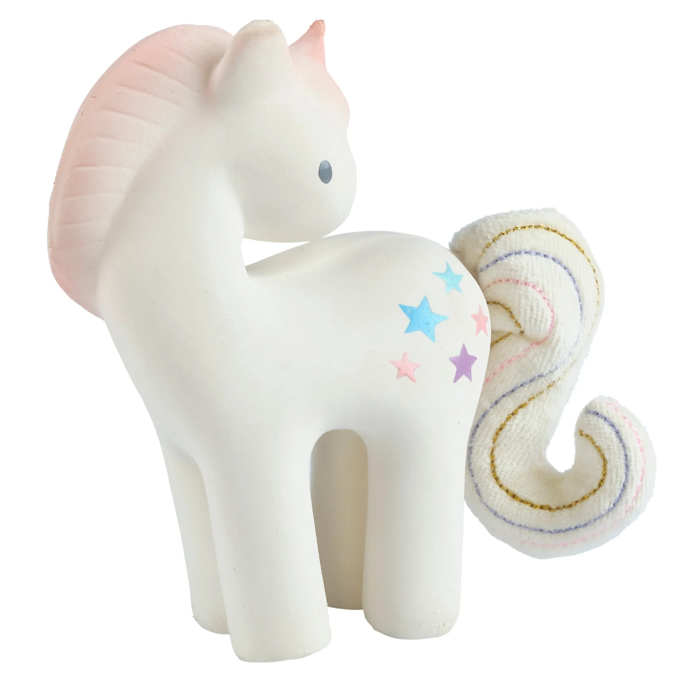Cotton Candy Unicorn Organic Baby Teether and Rattle in Giftbox