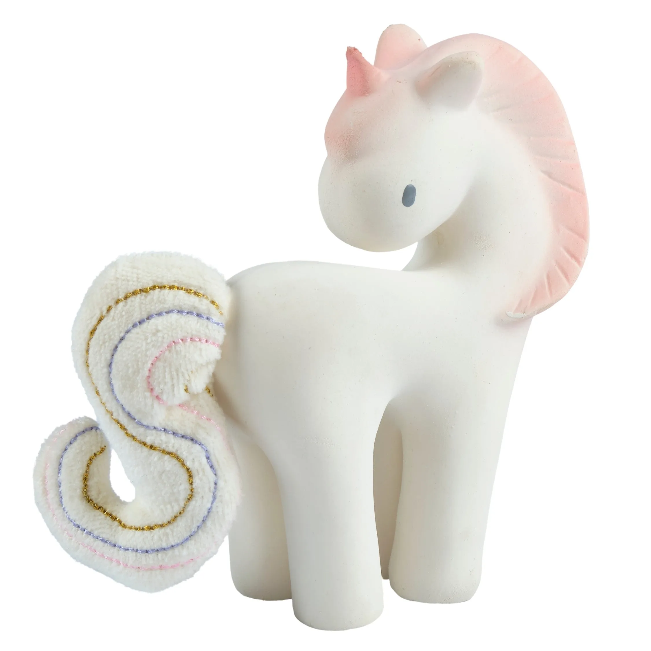 Cotton Candy Unicorn Organic Baby Teether and Rattle in Giftbox
