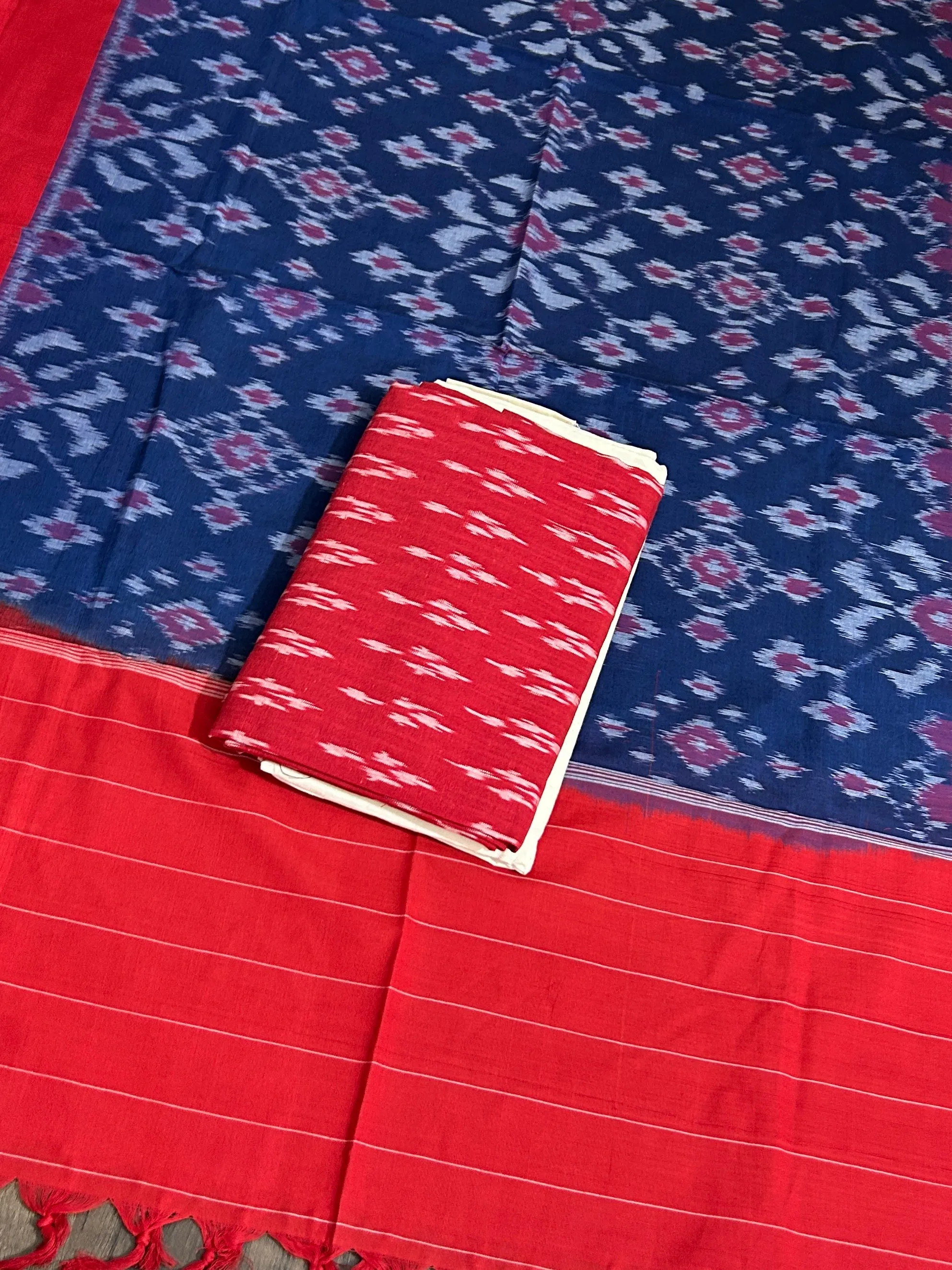 Double Ikat Mercerised Cotton Dress Material #
