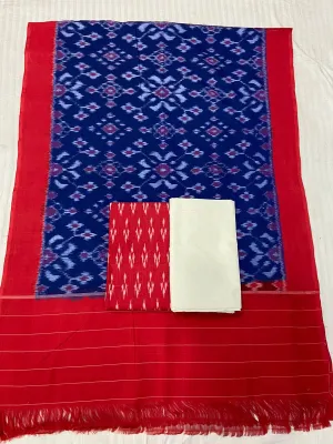 Double Ikat Mercerised Cotton Dress Material #
