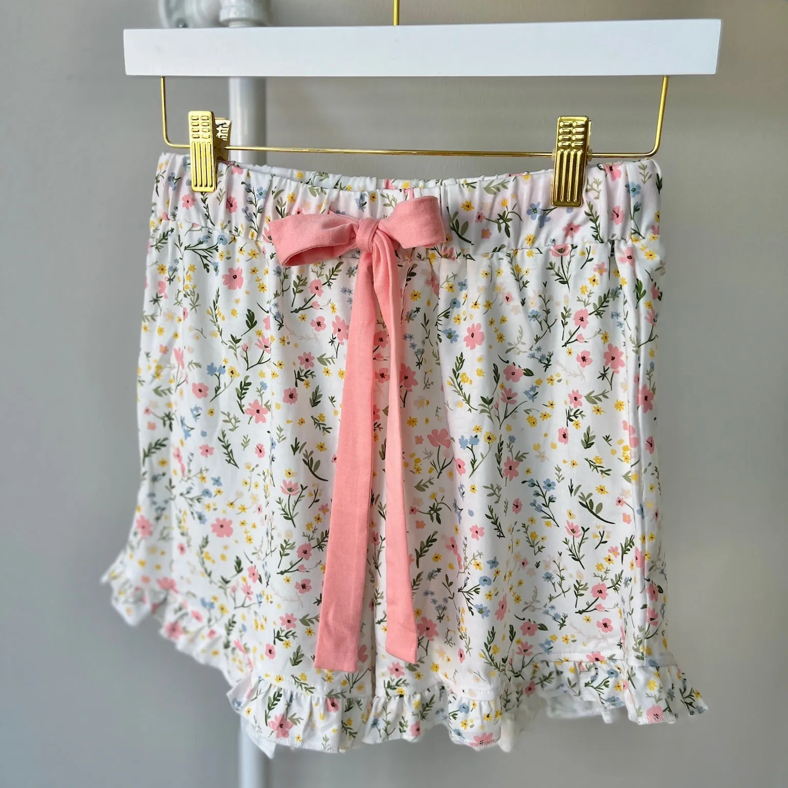 Floral Ruffled Shorts Pajama Set