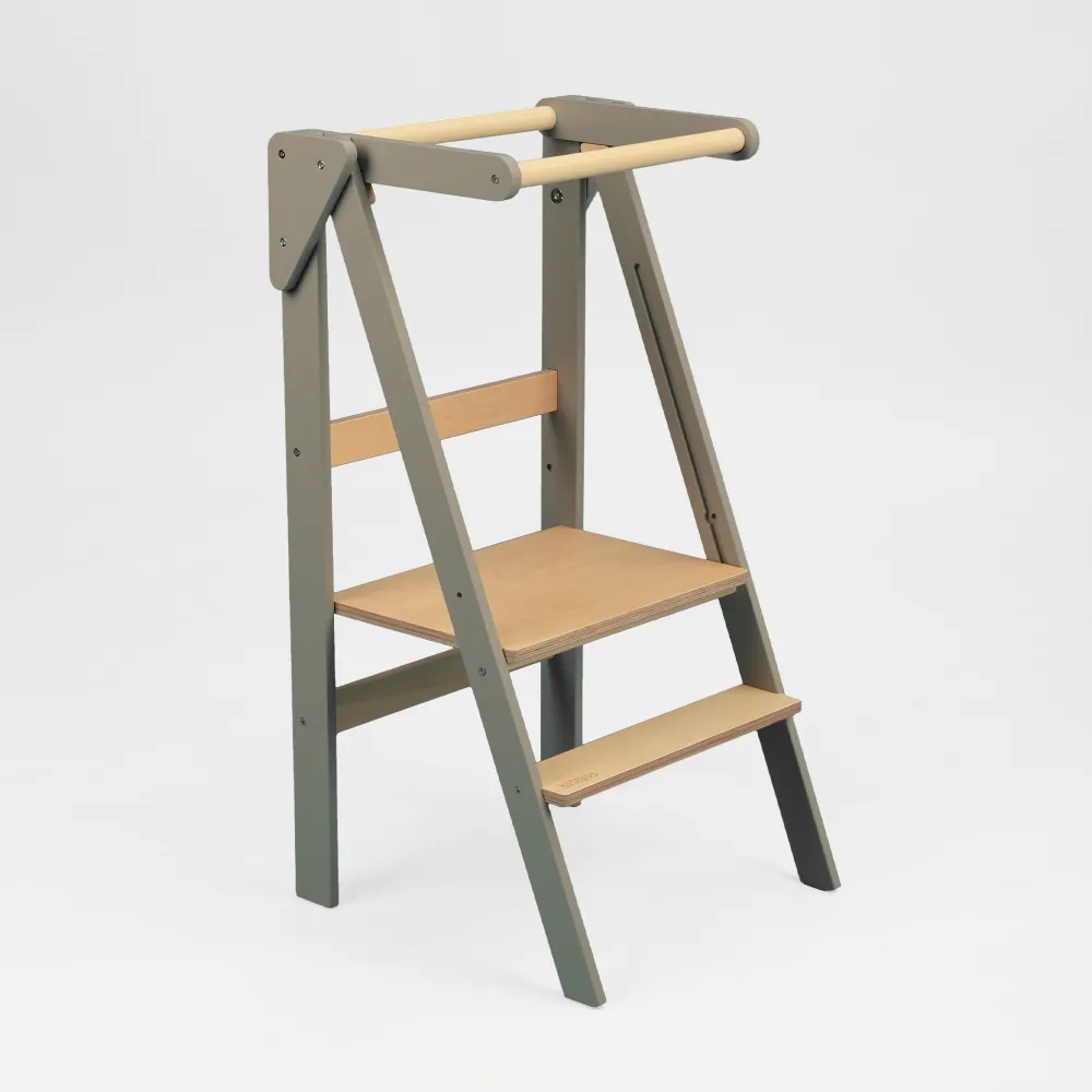 Foldable learning kitchen tower Grey