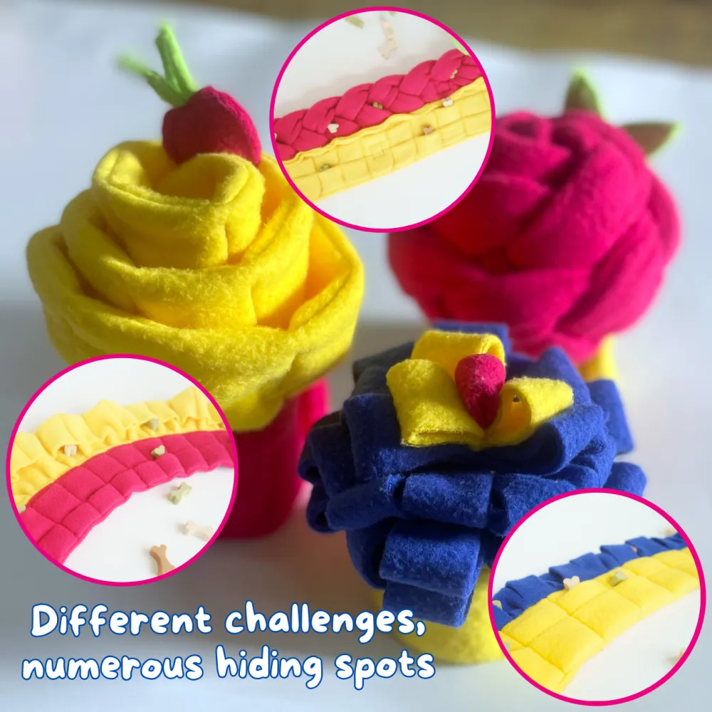 For The Love Of Dog Box of 3 Snuffle Pupcake Toy for Dogs