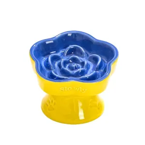 Happy Tails Floral Slow Feed Bowl