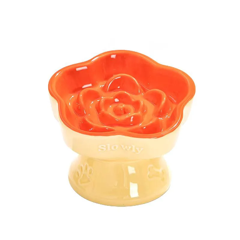 Happy Tails Floral Slow Feed Bowl