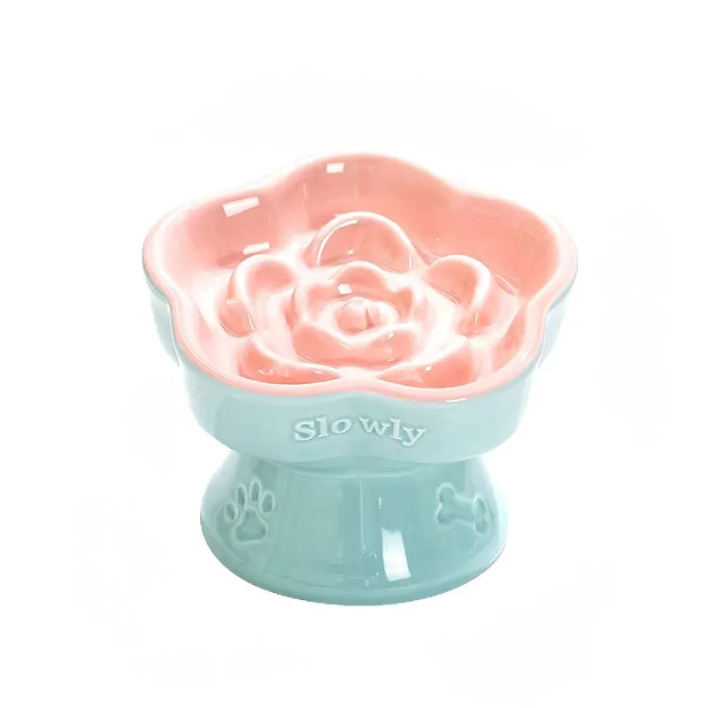 Happy Tails Floral Slow Feed Bowl