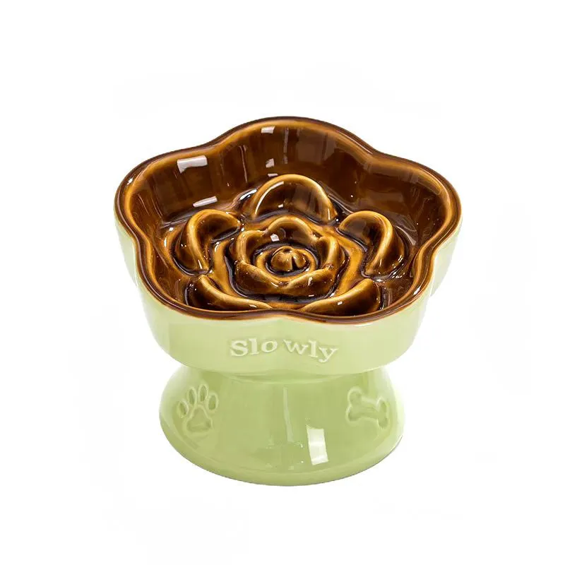 Happy Tails Floral Slow Feed Bowl