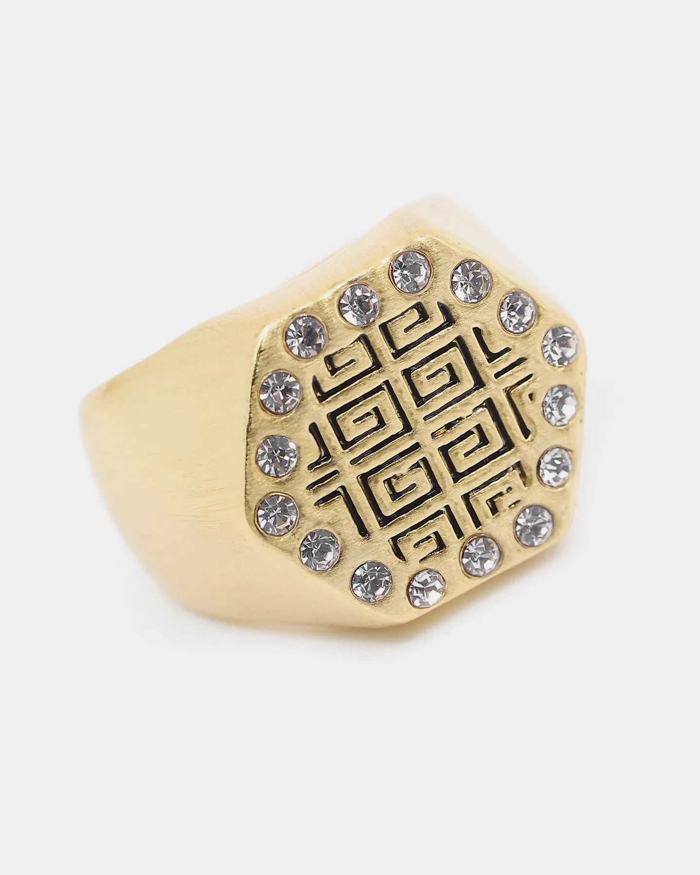 Last Kings Maze Ring Iced Gold