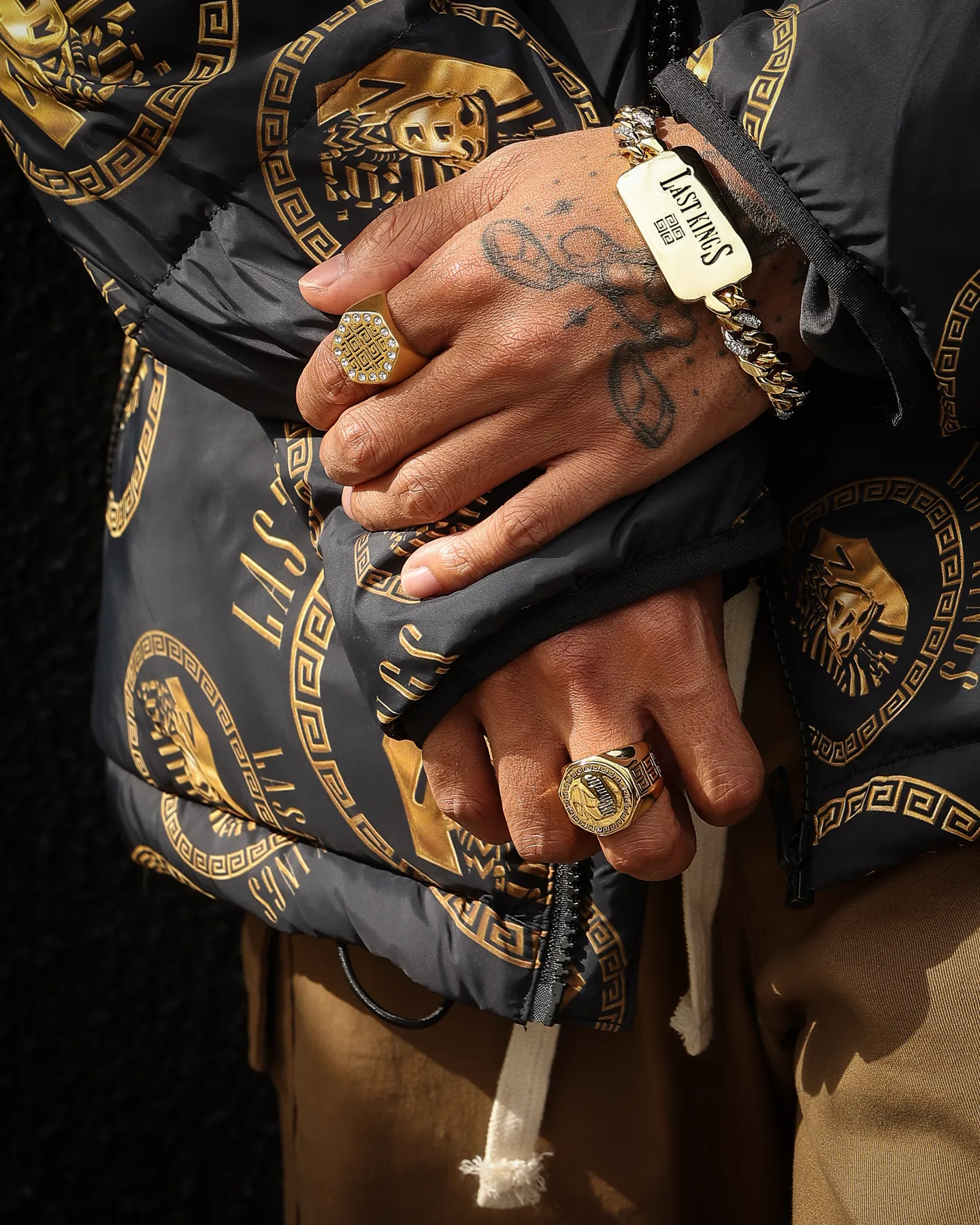 Last Kings Maze Ring Iced Gold