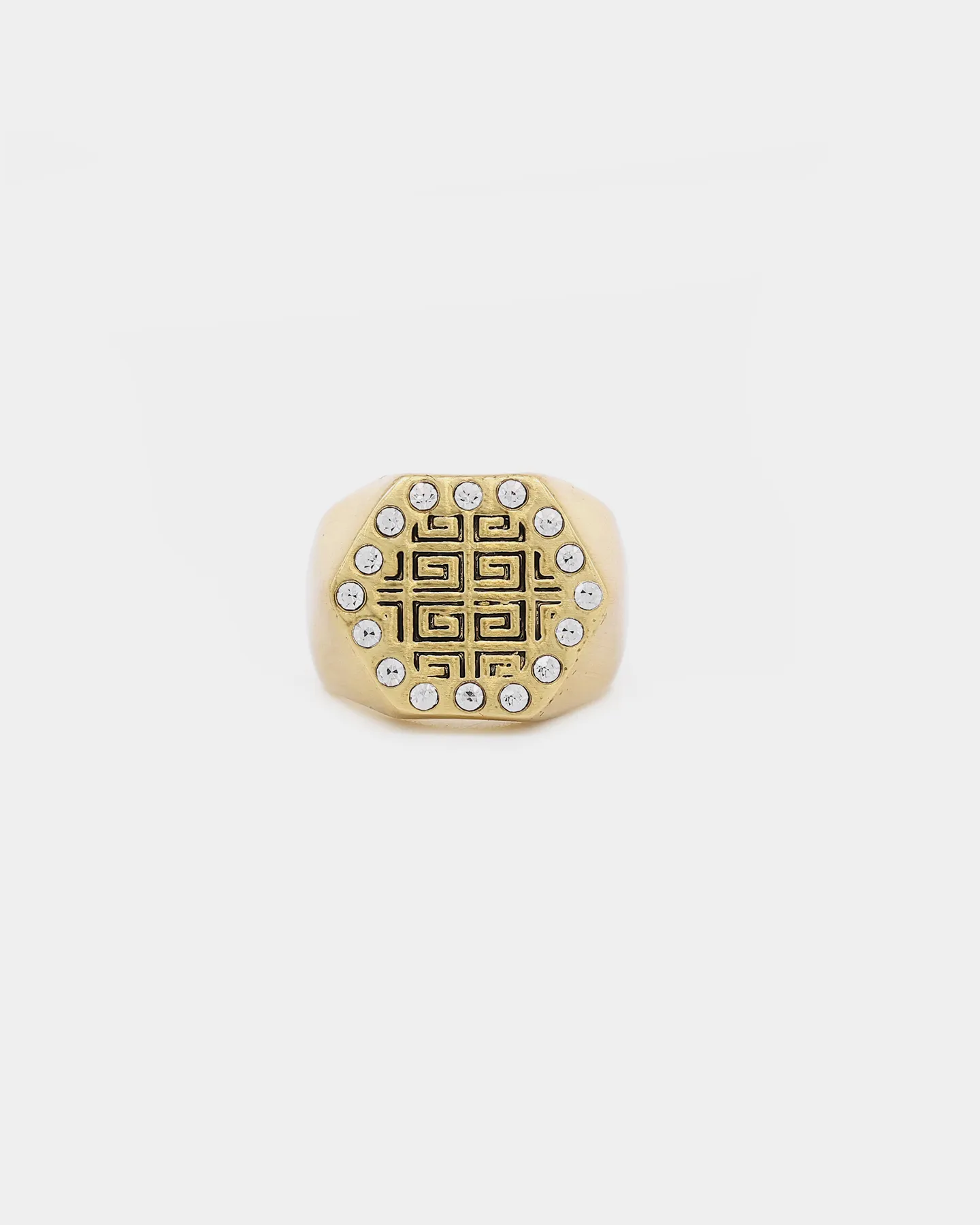 Last Kings Maze Ring Iced Gold
