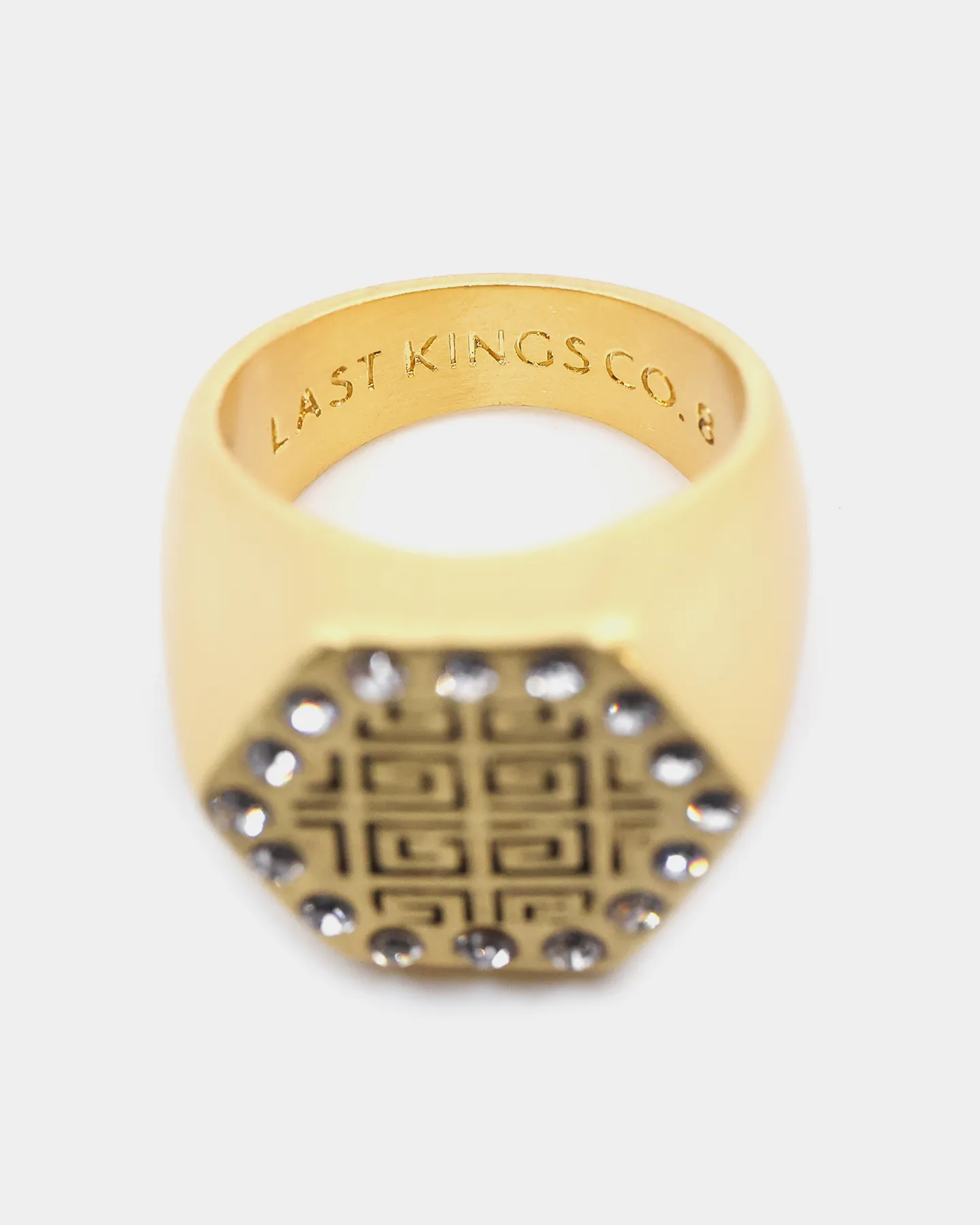 Last Kings Maze Ring Iced Gold