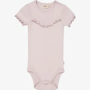 Rib Body Ruffle SS - soft lilac