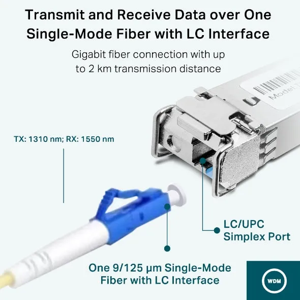 Tp-Link Tl-Sm321b - V2 - Sfp (Mini-Gbic) Transceiver Module - 1Gbe - 1000Base-Bx - Lc/Upc Single-Mode - Up To 10 Km - 13
