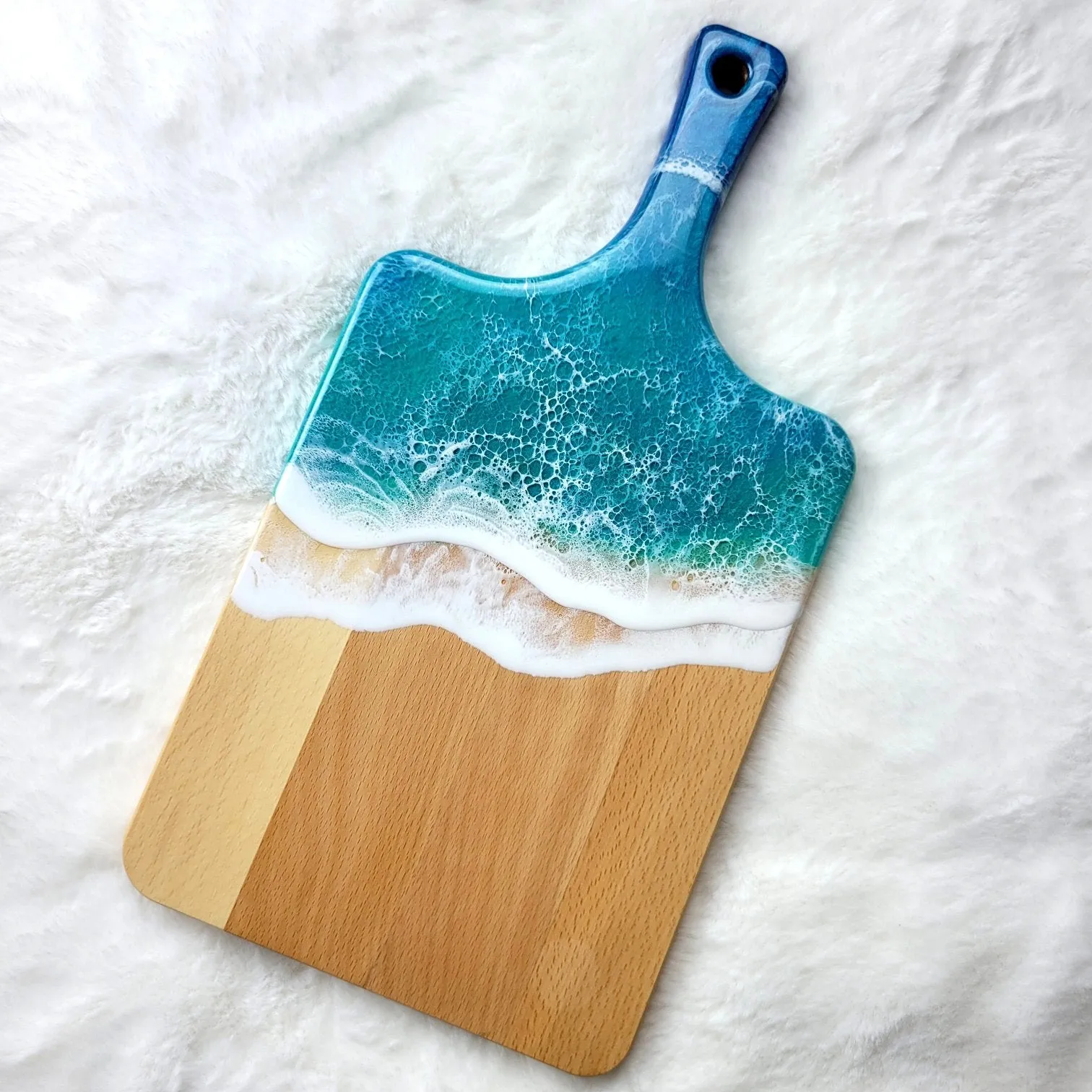 Tropical Blue Ocean Wave Serving Board