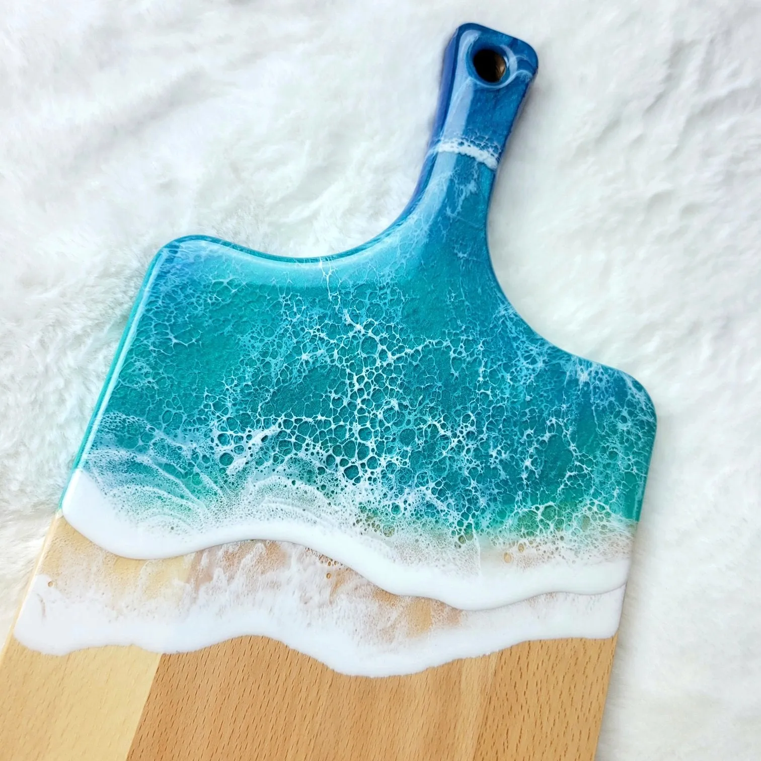 Tropical Blue Ocean Wave Serving Board