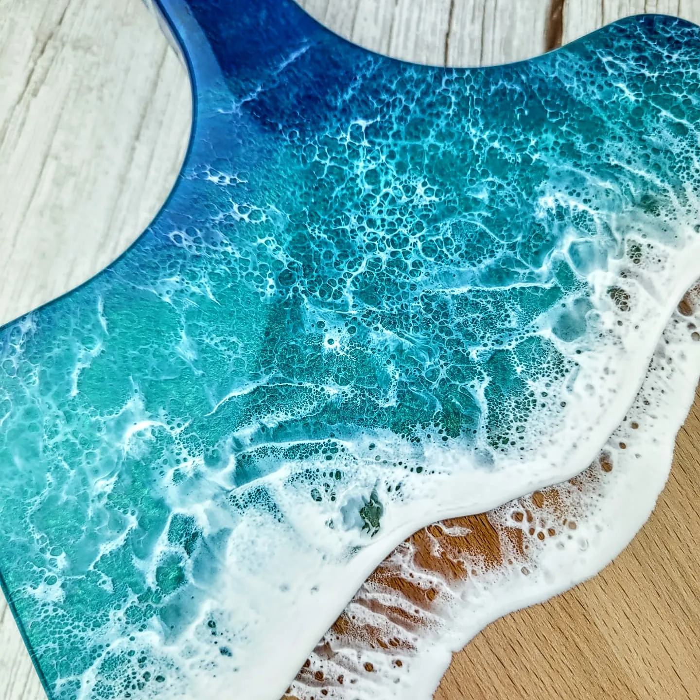 Tropical Blue Ocean Wave Serving Board