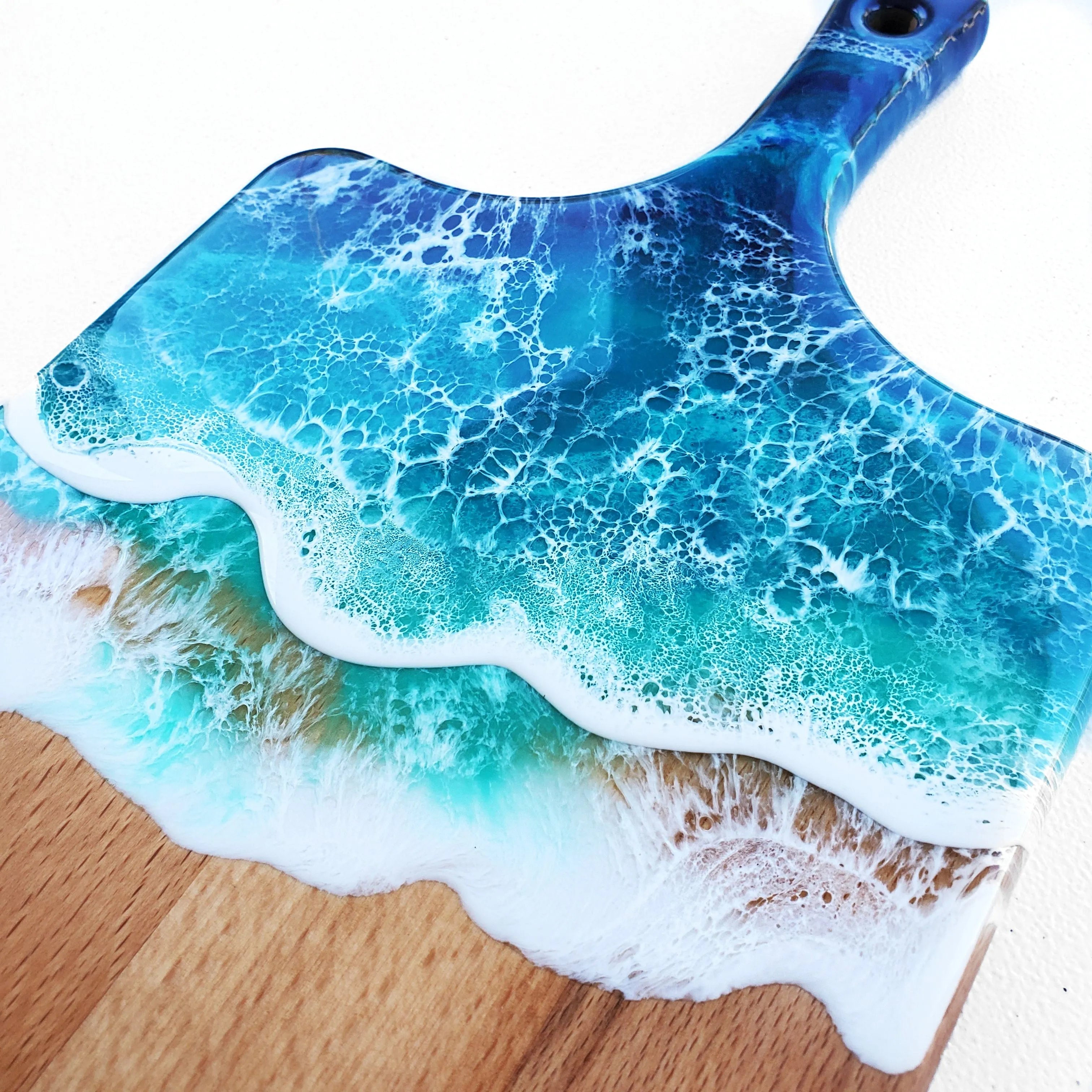 Tropical Blue Ocean Wave Serving Board