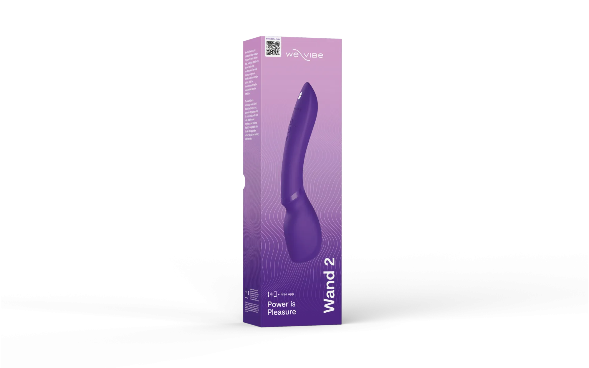 We-Vibe Wand 2 Rechargeable Silicone App Enabled Wand Cordless Vibrator Purple